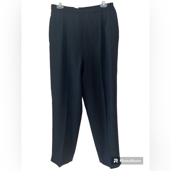 Pendleton Black 100% Virgin Wool lined Blazer Suit Removable Fur Neck 12P VTG - Picture 4 of 17